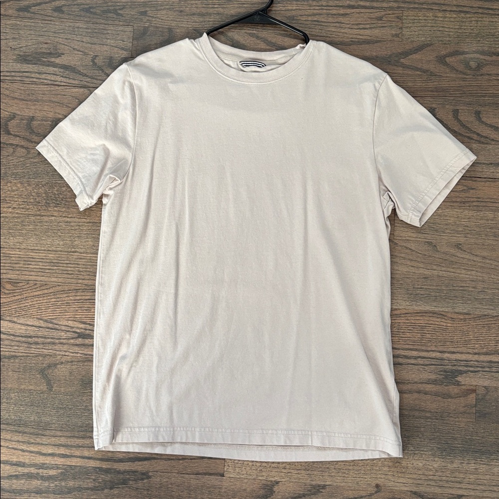 Men's Beige Short Sleeve performance tee - Picture 4 of 8